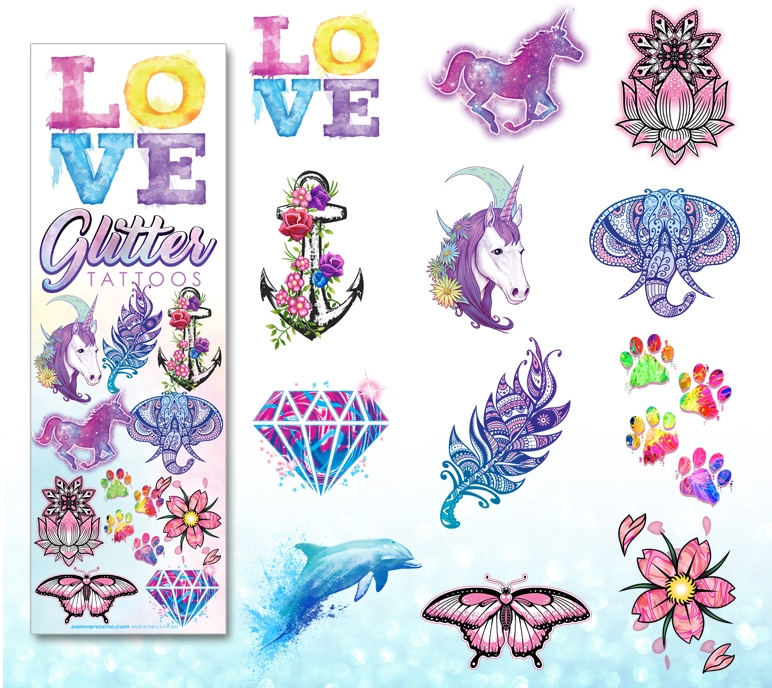 Tattoos Love Glitter